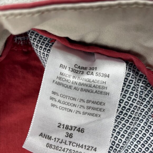 Lee Red Flat Front Cotton Shorts Men's Size 36 - Picture 3 of 8